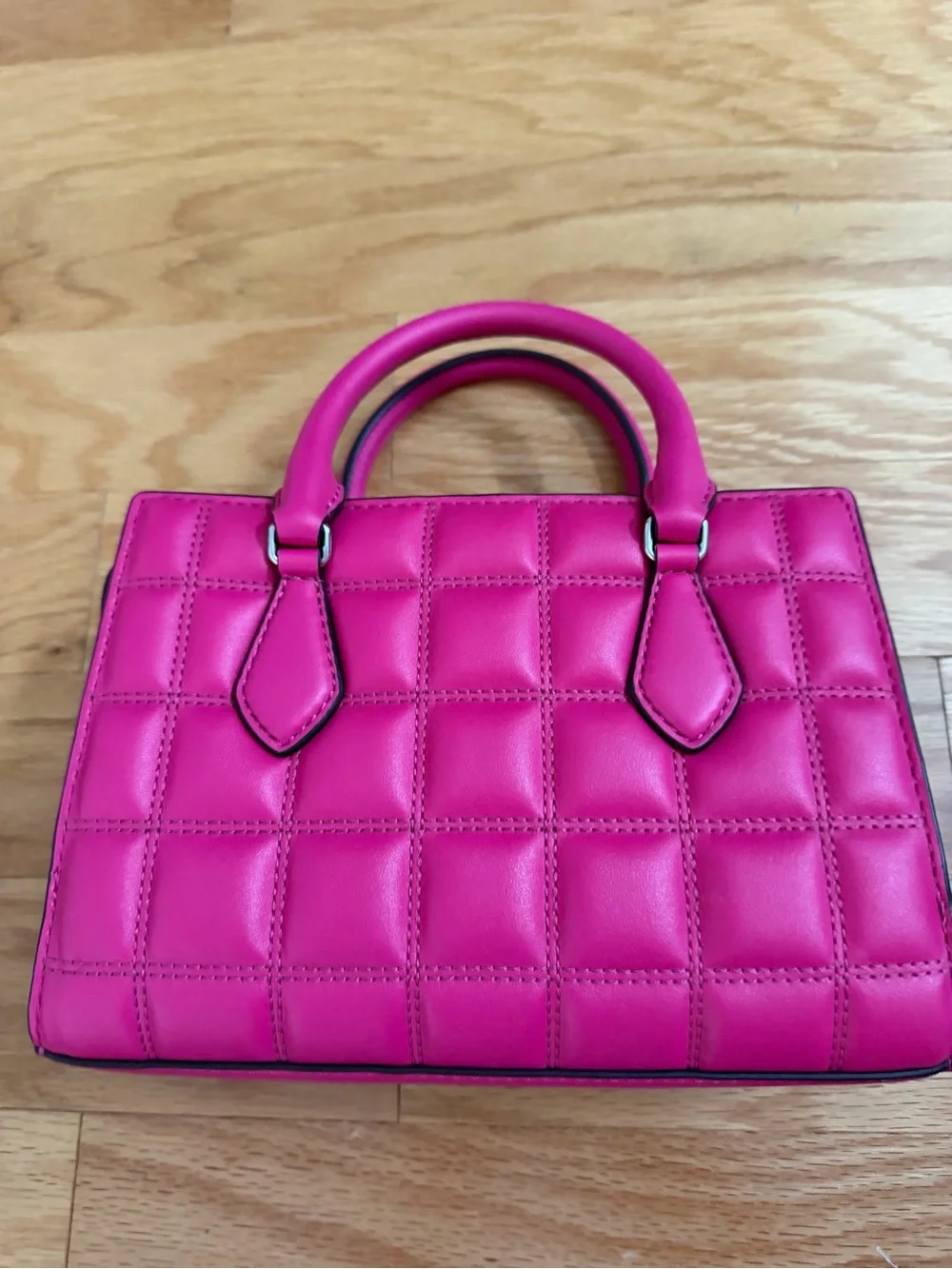Michael Kors Quilted Satchel Handbag in Bright Fuchsia